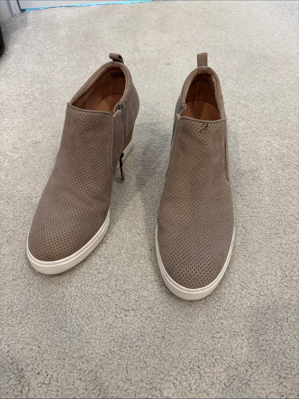 Caslon Perforated Slip-On Loafers in Taupe